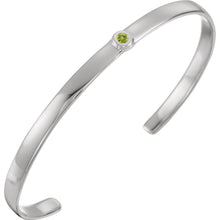 Load image into Gallery viewer, 14K  6&quot; Cuff Bracelet with 3mm Stone