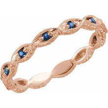 Load image into Gallery viewer, 14K White Gold Blue Sapphire Anniversary Ring
