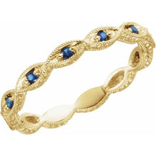 Load image into Gallery viewer, 14K White Gold Blue Sapphire Anniversary Ring