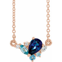Load image into Gallery viewer, 14K Gold Multi-Gemstone and Diamond Necklace