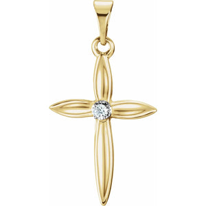 14K Yellow Gold .02 CT Diamond Pendant