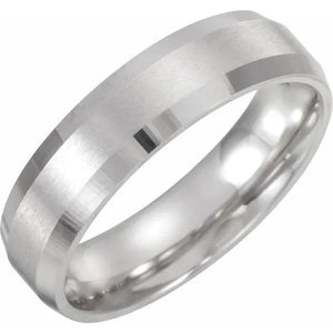 14K Gold Beveled Edge Band with Satin Finish