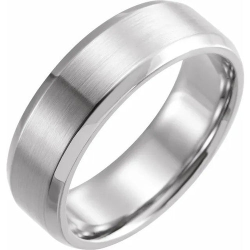 14K Gold Beveled Edge Band with Satin Finish