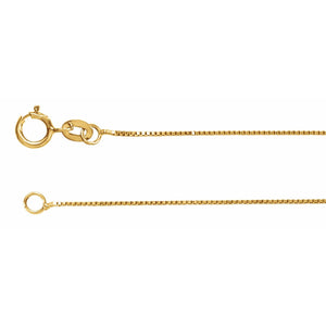 14K White .55 mm Solid Box Chain