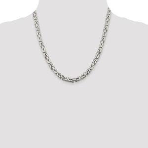 14K Gold/Sterling Silver Byzantine Chain