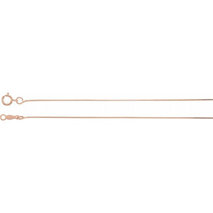 14K White .55 mm Solid Box Chain